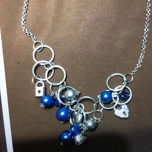 Cute Blue and Silver Necklace